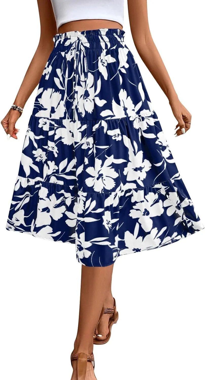 Skirts for Women Trendy 2025 Summer Boho A Line Western Skirt Casual Resort Wear