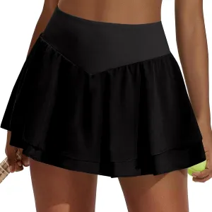Skorts for Women Dressy Casual Plus Size Women's Skorts with Pockets Womens Tennis Skirt with Shorts Underneath