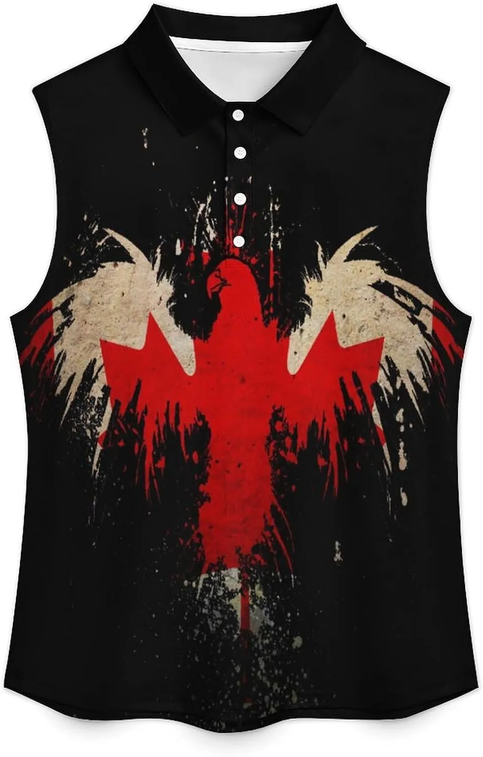 Sleeveless Shirts for Women American Flag V Neck Shirt Casual PO-LO Tank Top Pullover Quick Dry with Designs