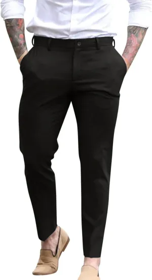 Slim Fit Dress Pants for Men Flat Front Skinny Fashion Casual Business Chino Golf Suit Pants Trousers with Pockets
