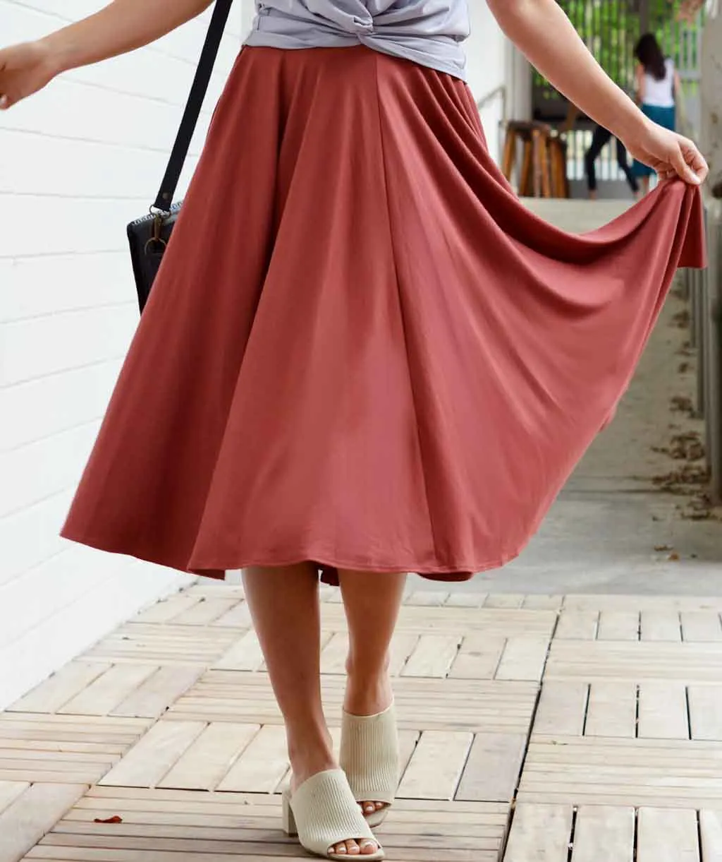 SOROYA circle skirt in Rose Dust
