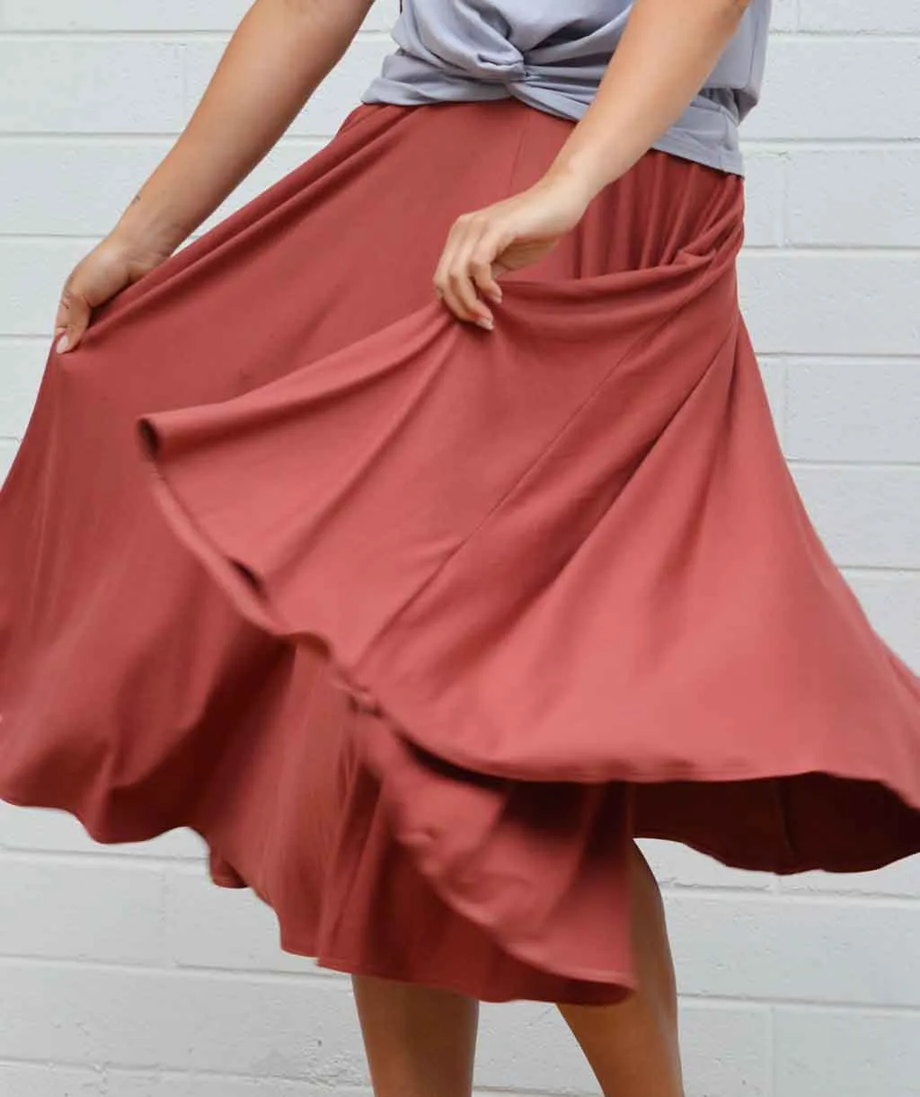 SOROYA circle skirt in Rose Dust