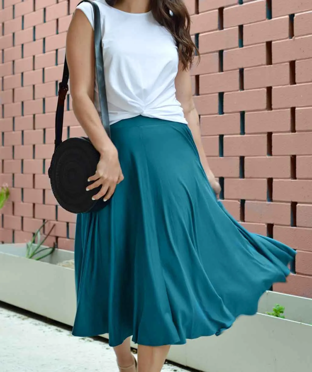 SOROYA circle skirt in Teal