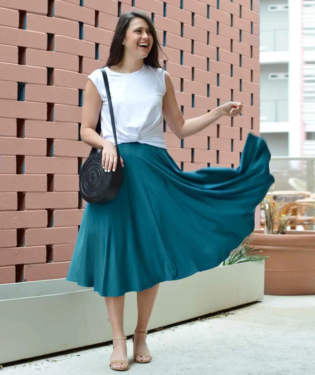 SOROYA circle skirt in Teal