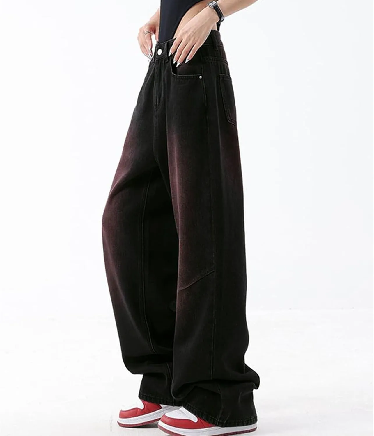 Straight Wide Leg Jeans for Women High Waisted Boyfriends Vintage Baggy Denim Pants Loose Streetwear Casual Trousers