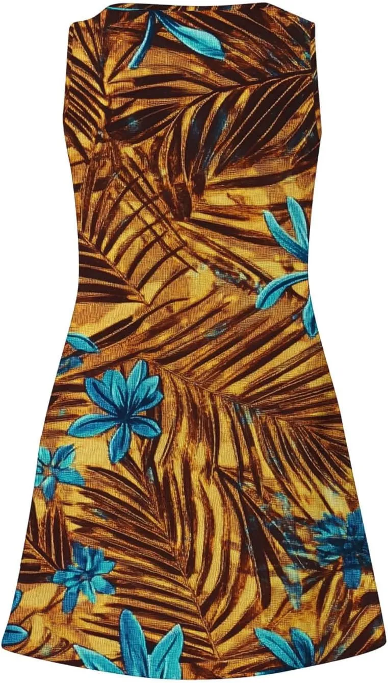 Summer Dresses 2025 Women Casual V Neck Sleeveless Sundresses Hawaiian Tank Dress Boho Beach Dresses Swimsuit Coverup
