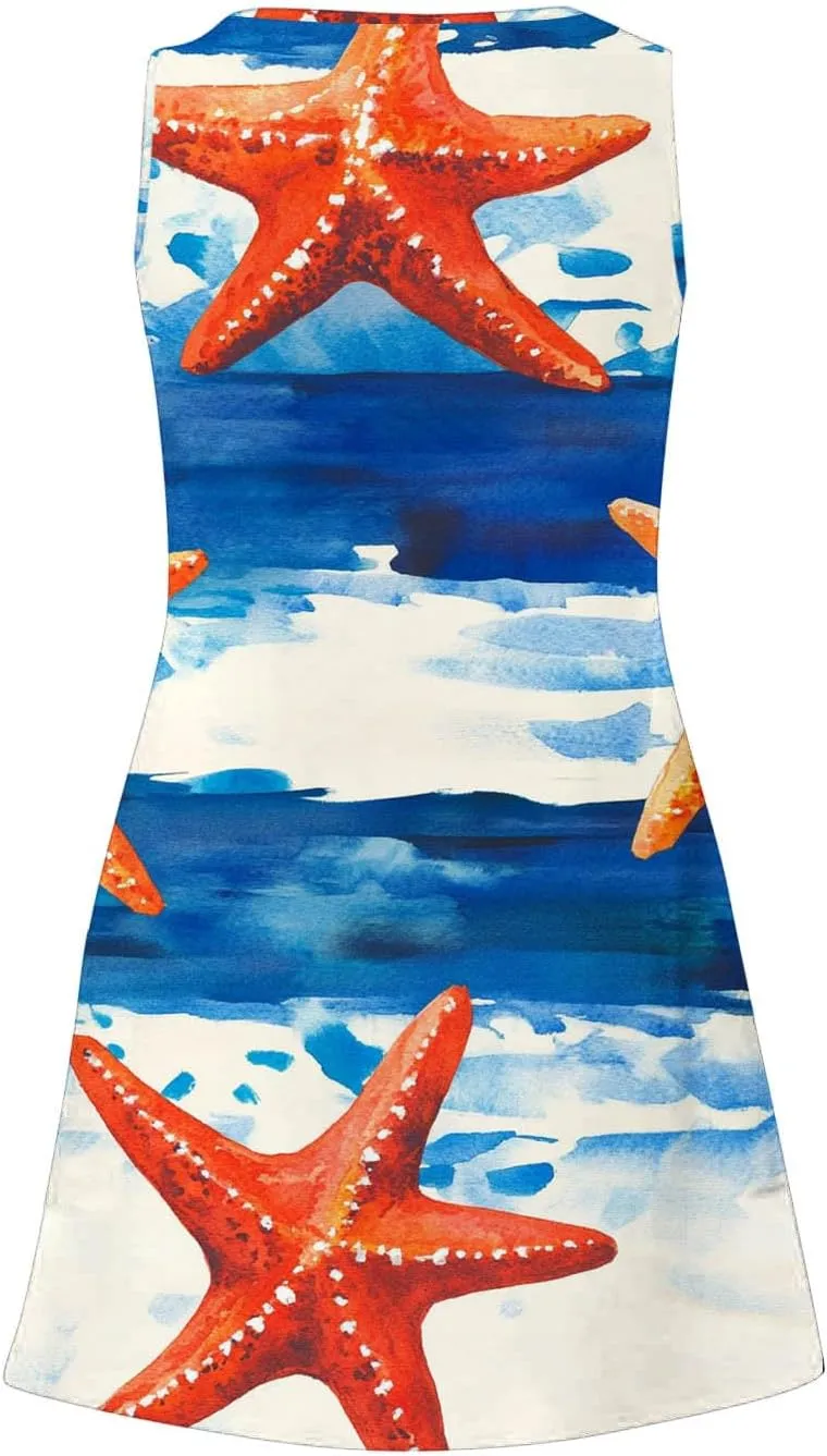 Summer Dresses 2025 Women Casual V Neck Sleeveless Sundresses Hawaiian Tank Dress Boho Beach Dresses Swimsuit Coverup