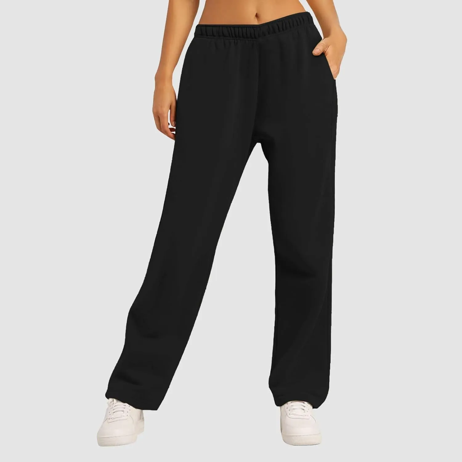 Sweatpants for Girls Baggy Wide Leg High Waisted Fleece Joggers with Pockets Trendy Casual Comfy Track Pants