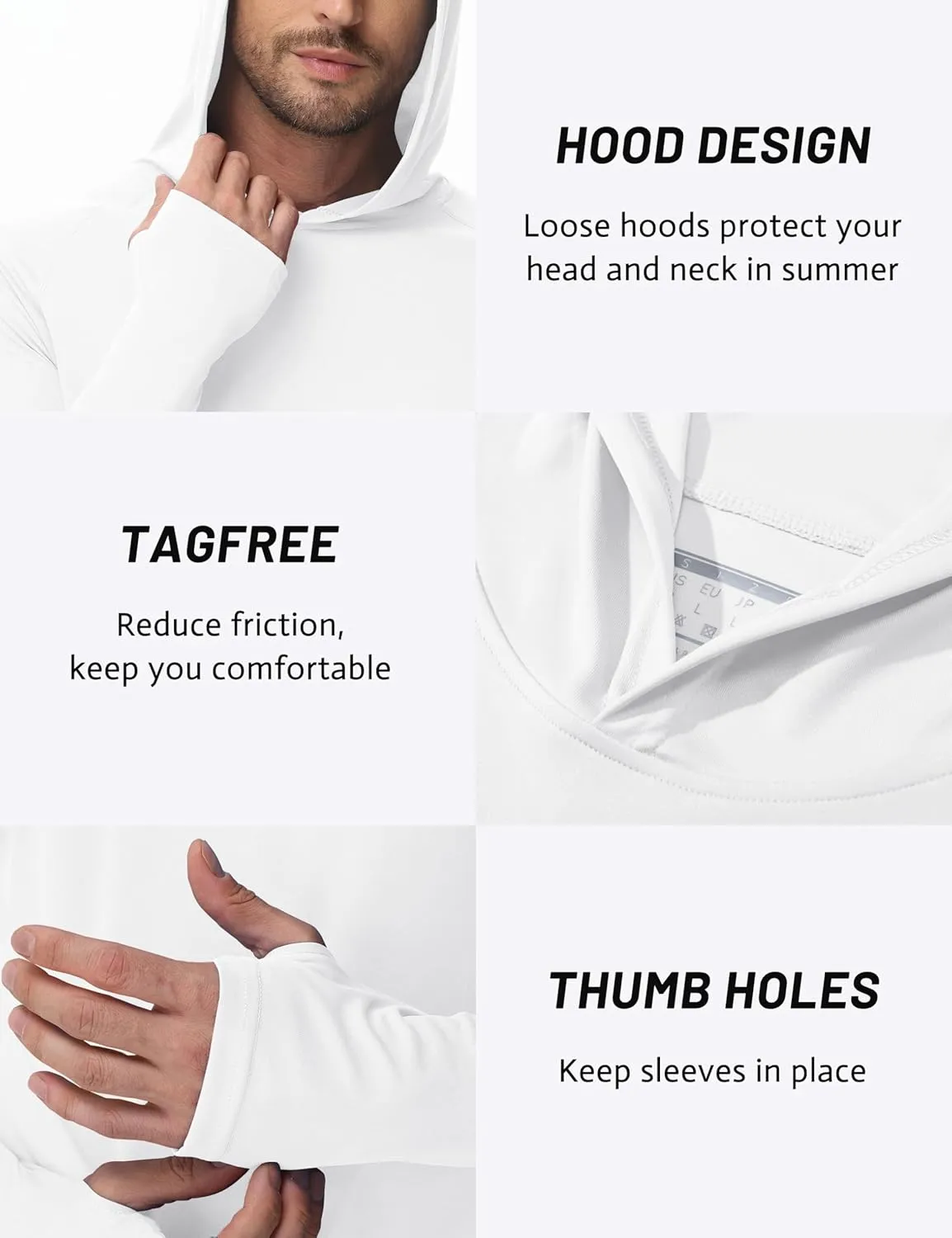 TACVASEN Mens Sun Protection Shirts UPF 50  Rash Guard for Men Long Sleeve Lightweight SPF UV Hoodie Swimming Hiking
