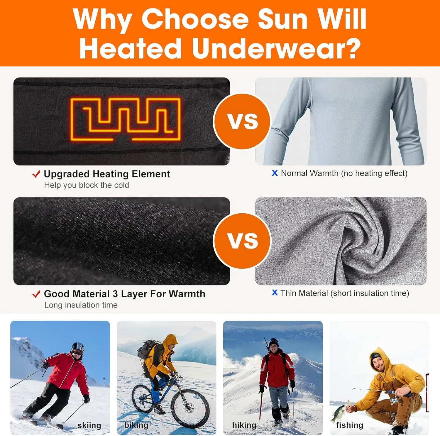 Thermal Underwear Set Women Men,Breathable Flexible undershirt snow gear for Home Indoors, Outdoors, Sports,Winter