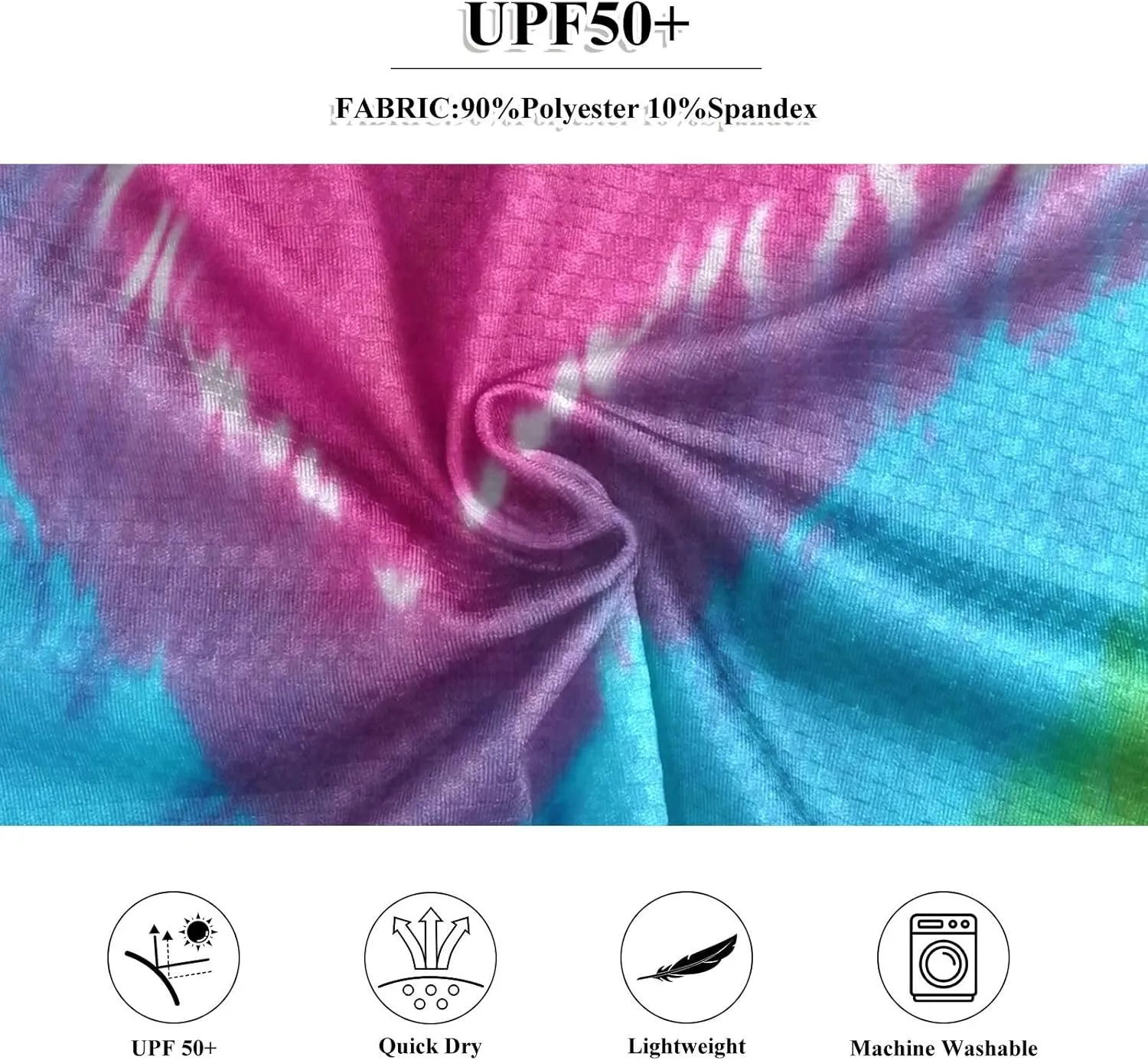 Tie Dye Women's Rash Guard Shirts Long Sleeve Swim Shirt for Women UPF 50  Sun Protection Swimsuit Bathing Suit