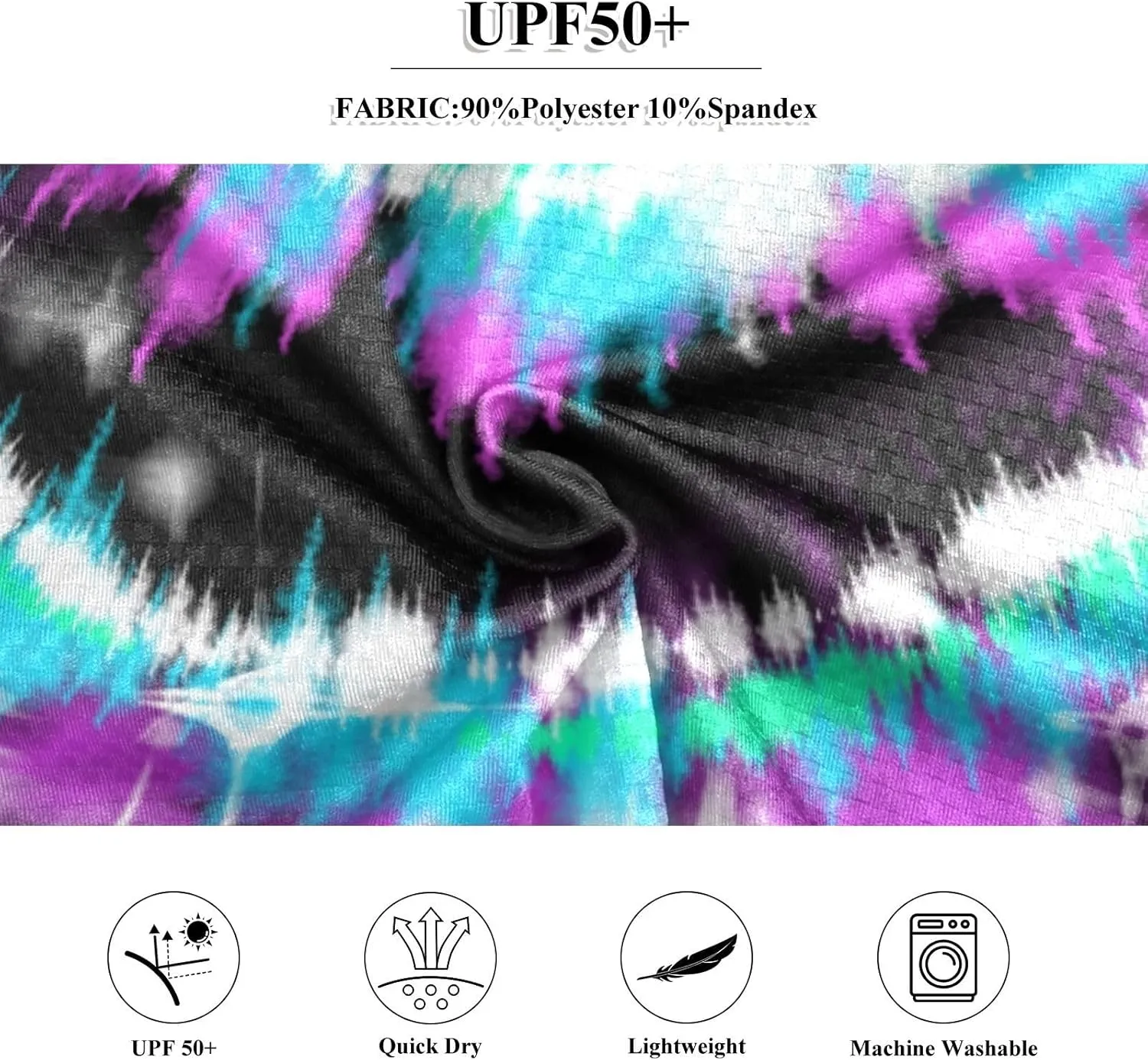 Tie Dye Women's Rash Guard Shirts Long Sleeve Swim Shirt for Women UPF 50  Sun Protection Swimsuit Bathing Suit