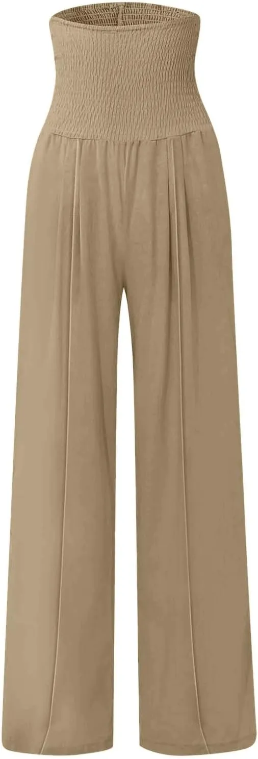 Toddler Girls' Baggy Pants Solid Elastic High Waist Lounge Trousers Wide Leg Workout Active Fashion Pants