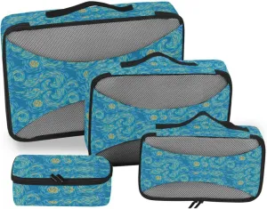Travel Bags Organizer for Luggage 4 Set Luggage Cubes for Packing Luggage Packing Cubes for Travel Packimg Cubes Abstract Floral