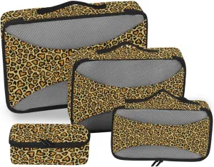 Travel Bags Organizer for Luggage 4 Set Luggage Packing Cubes Traveling Packing Cubes Packimg Cubes Cute Leopard Print