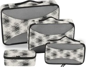 Travel Cubes 4 Set Luggage Bags Organizers Suitcase Packing Cubes for Travel Packing Cunes Monochrome Texture