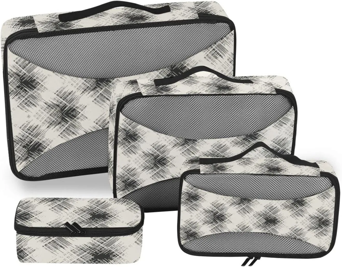 Travel Cubes 4 Set Luggage Bags Organizers Suitcase Packing Cubes for Travel Packing Cunes Monochrome Texture