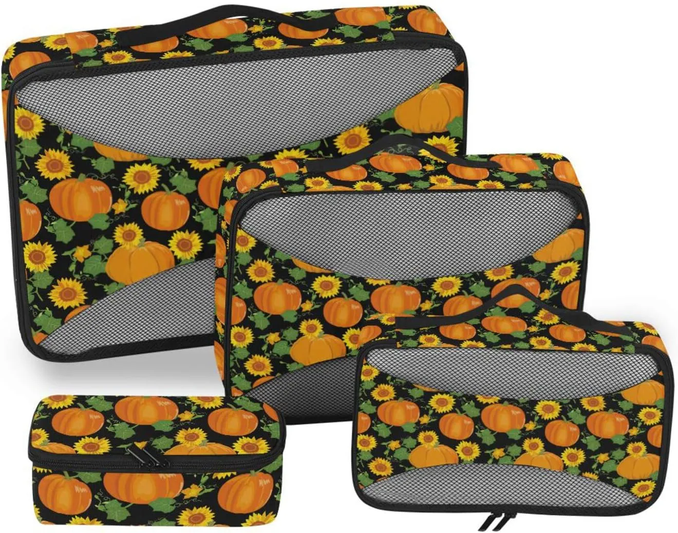 Travel Cubes 4 Set Luggage Cubes Packing Cubes Travel Packing Cuves Pumpkin Sunflowers