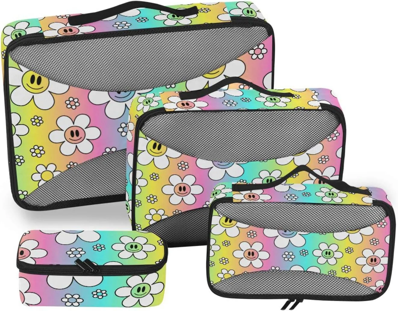 Travel Cubes 4 Set Luggage Cubes Travel Cubes for Packing Carry on Bag Paxking Cubes Cute Funny Flowers