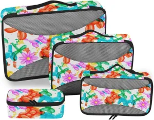 Travel Cubes 4 Set Luggage Organizer Bags Travel Organizers Packing Cuves Air Animal Balloons Colorful