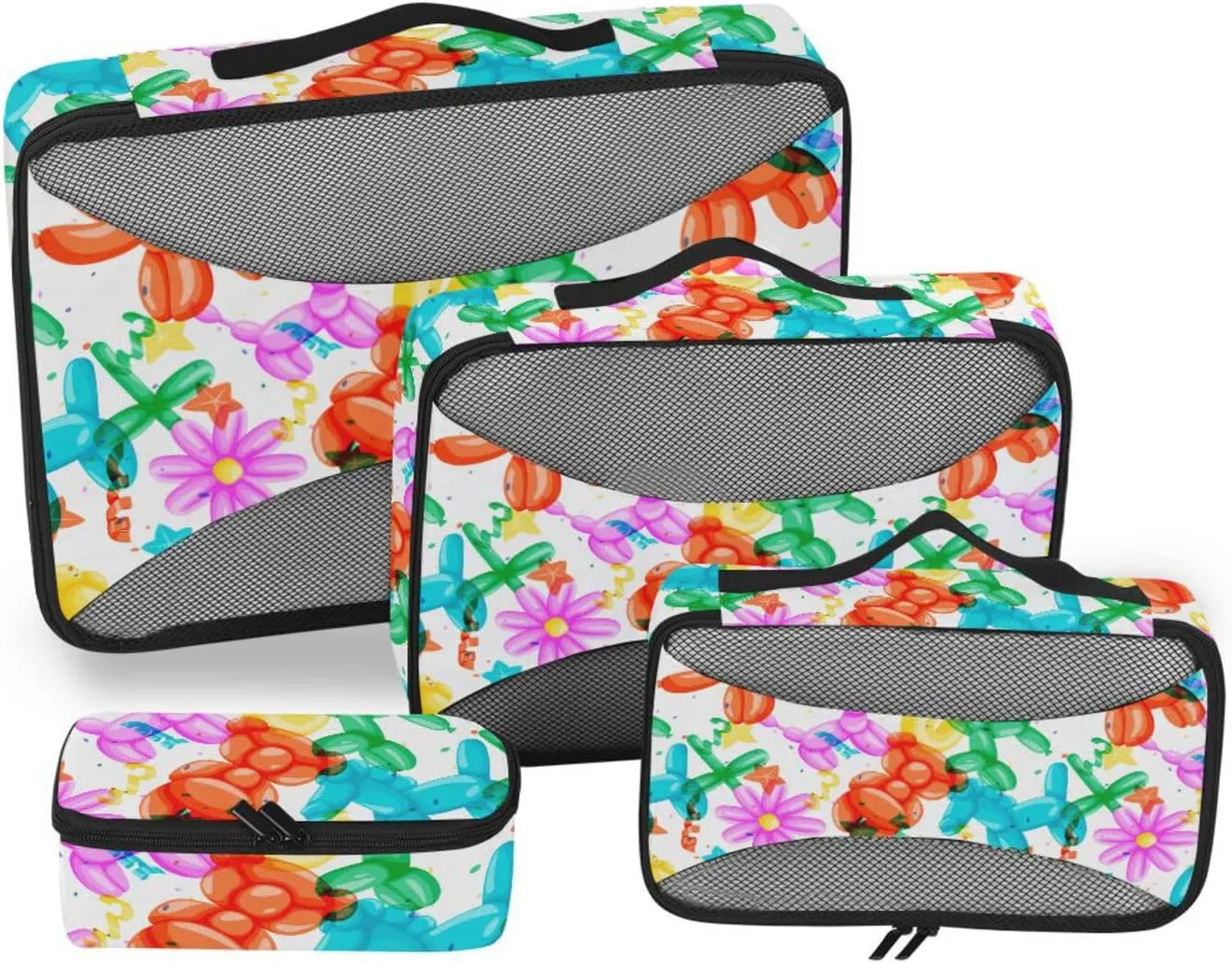 Travel Cubes 4 Set Luggage Organizer Bags Travel Organizers Packing Cuves Air Animal Balloons Colorful
