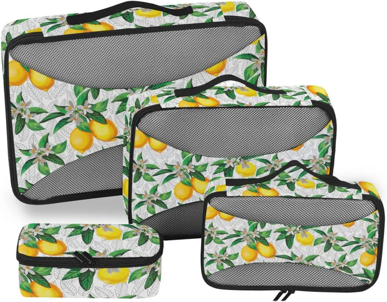 Travel Cubes 4 Set Luggage Organizer Travel Cubes for Packing Carry on Bag Packing Cubea Lemon