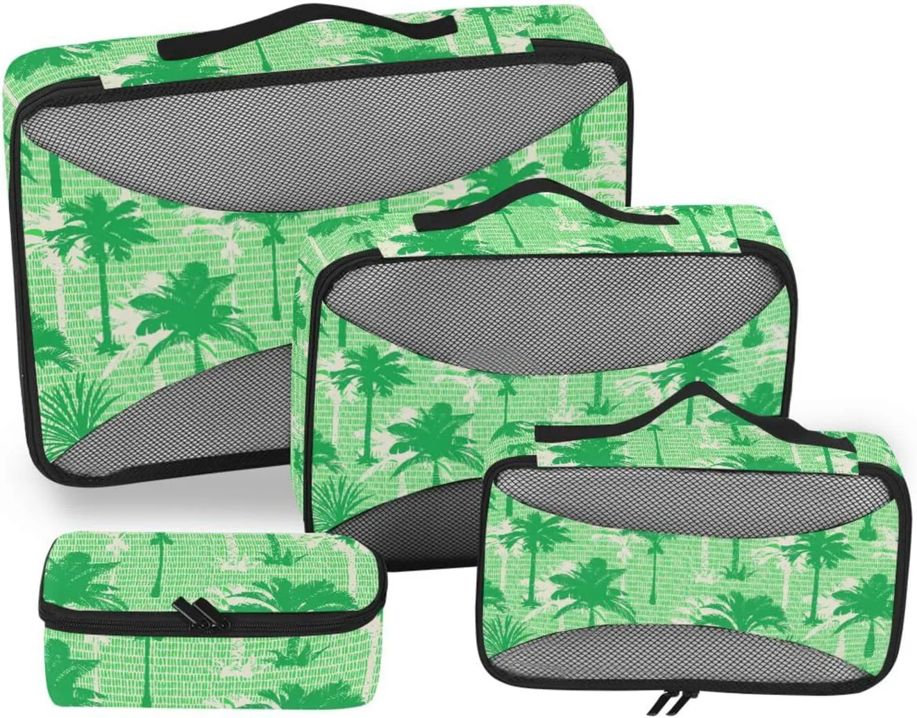 Travel Cubes 4 Set Luggage Organizers for Suitcase Suitcase Packing Cubes Packing Cuves Palm Tree Green