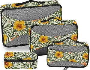 Travel Cubes 4 Set Suitcase Organizer Suitcase Packing Cubes for Travel Packing Cuves Tropical Exotic