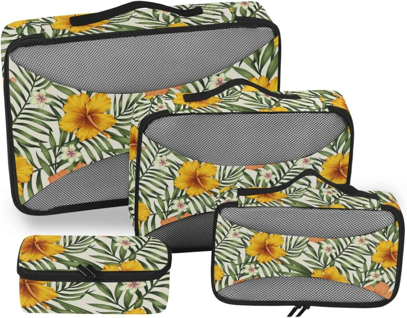 Travel Cubes 4 Set Suitcase Organizer Suitcase Packing Cubes for Travel Packing Cuves Tropical Exotic