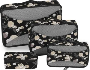 Travel Cubes for Packing 4 Set Luggage Cubes for Packing Travel Cubes for Luggage Packing Cuves Vintage Oriental Floral