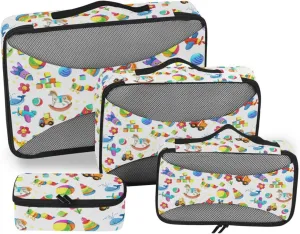 Travel Cubes for Packing 4 Set Luggage Cubes for Packing Travel Cubes for Packing Carry on Bag Packing Cubs Cartoon Toy