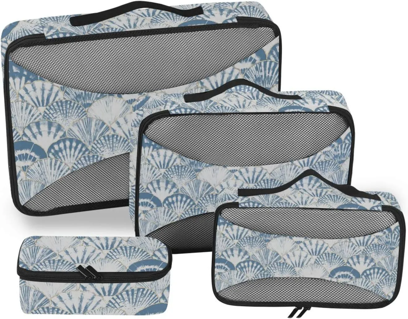 Travel Cubes for Packing 4 Set Luggage Organizer Travel Cubes for Luggage Packing Cunes Retro Watercolor Sea Shell