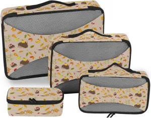Travel Cubes for Packing 4 Set Luggage Organizers for Suitcase Packing Cubes for Travel Women Oacking Cubes Cute Hedgehogs