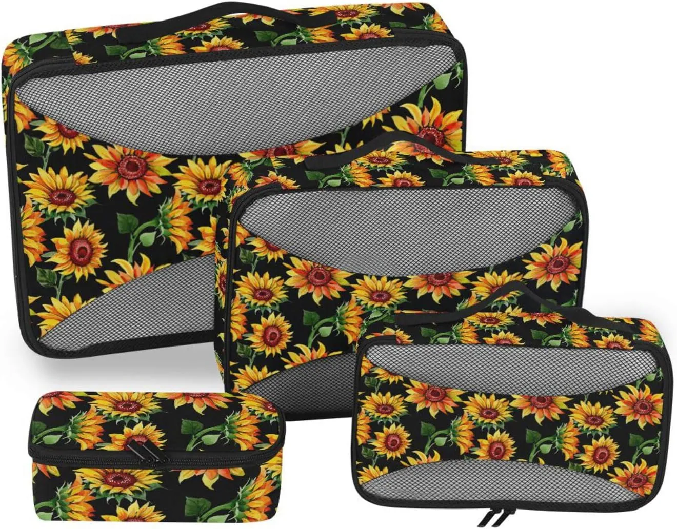 Travel Cubes for Packing 4 Set Luggage Organizers for Suitcase Travel Cubes for Luggage Packimg Cubes Wildflower Sunflower Flower