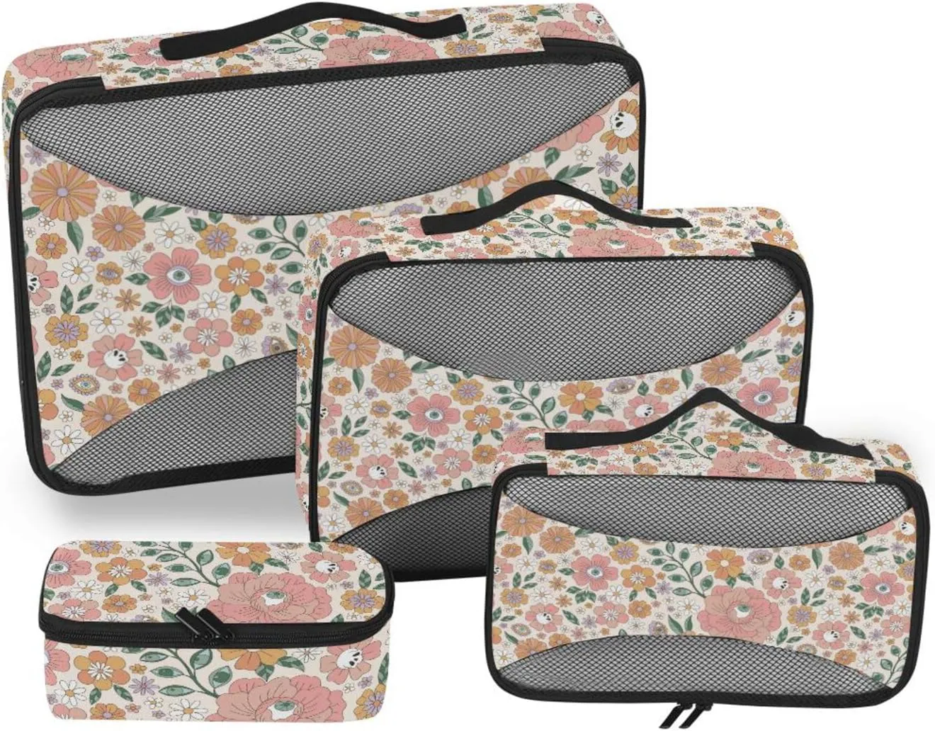 Travel Cubes for Packing 4 Set Luggage Packing Cubes Packing Cubes for Travel Women Packing Cubea Halloween in Florals