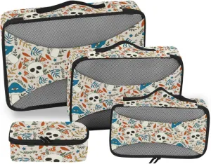 Travel Cubes for Packing 4 Set Suitcase Organizer Packing Cubes for Travel Women Oacking Cubes Seamless Halloween