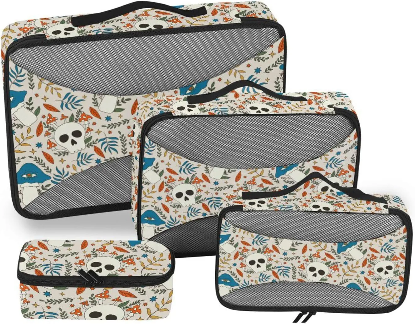 Travel Cubes for Packing 4 Set Suitcase Organizer Packing Cubes for Travel Women Oacking Cubes Seamless Halloween