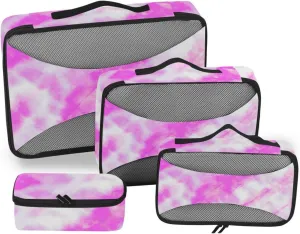 Travel Cubes for Packing 4 Set Suitcase Organizer Suitcase Cubes for Packing Packing Cubs Tie Dyed