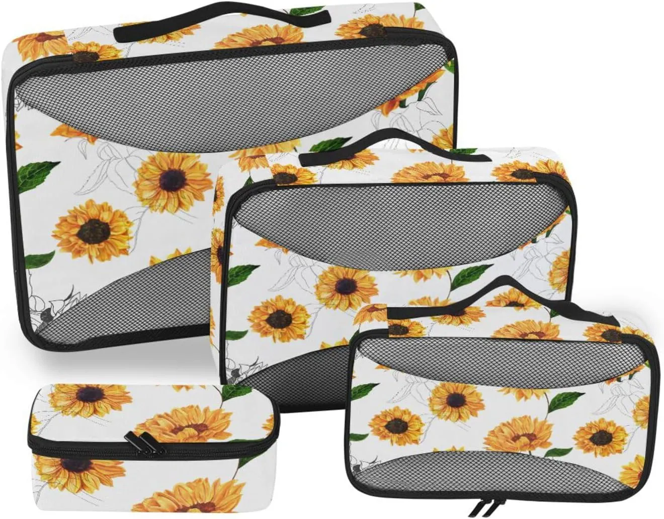 Travel Cubes for Packing Set of 4 Suitcase Organizer Bags Luggage Packing Cubes for Travel Pcking Cubes Sunflower
