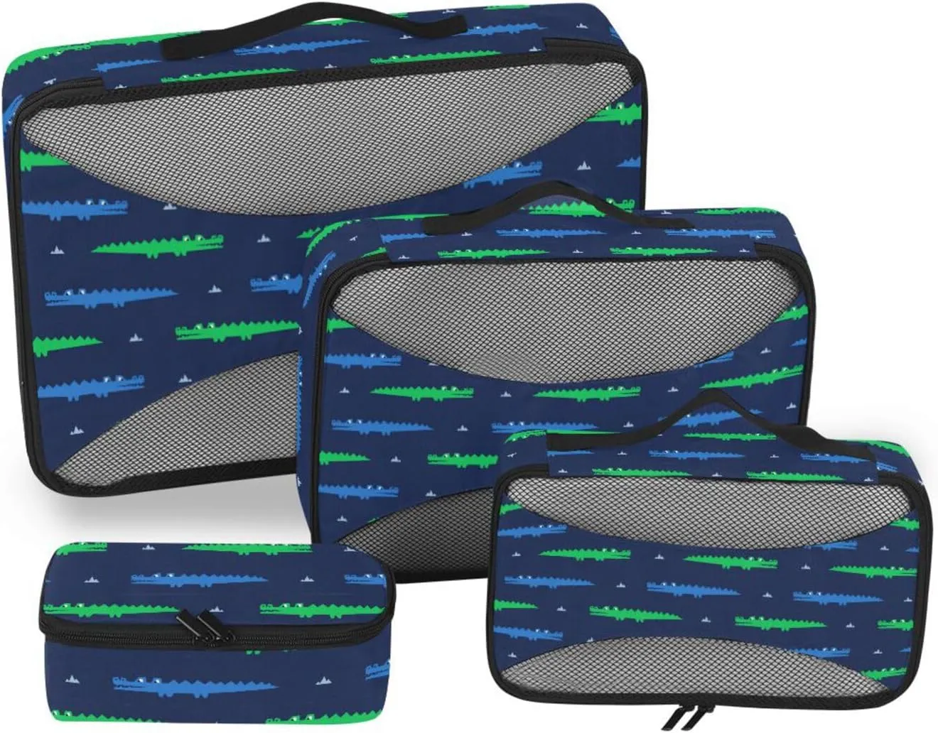 Travel Cubes Set of 4 Luggage Cubes for Packing Traveling Packing Cubes Pqcking Cubes Crocodile Alligator Cute