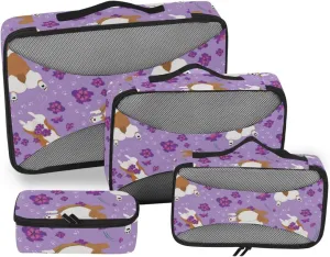 Travel Packing Cubes 4 Set Luggage Organizer Bags Packing Cubes for Luggage Packimg Cubes Cute Dog