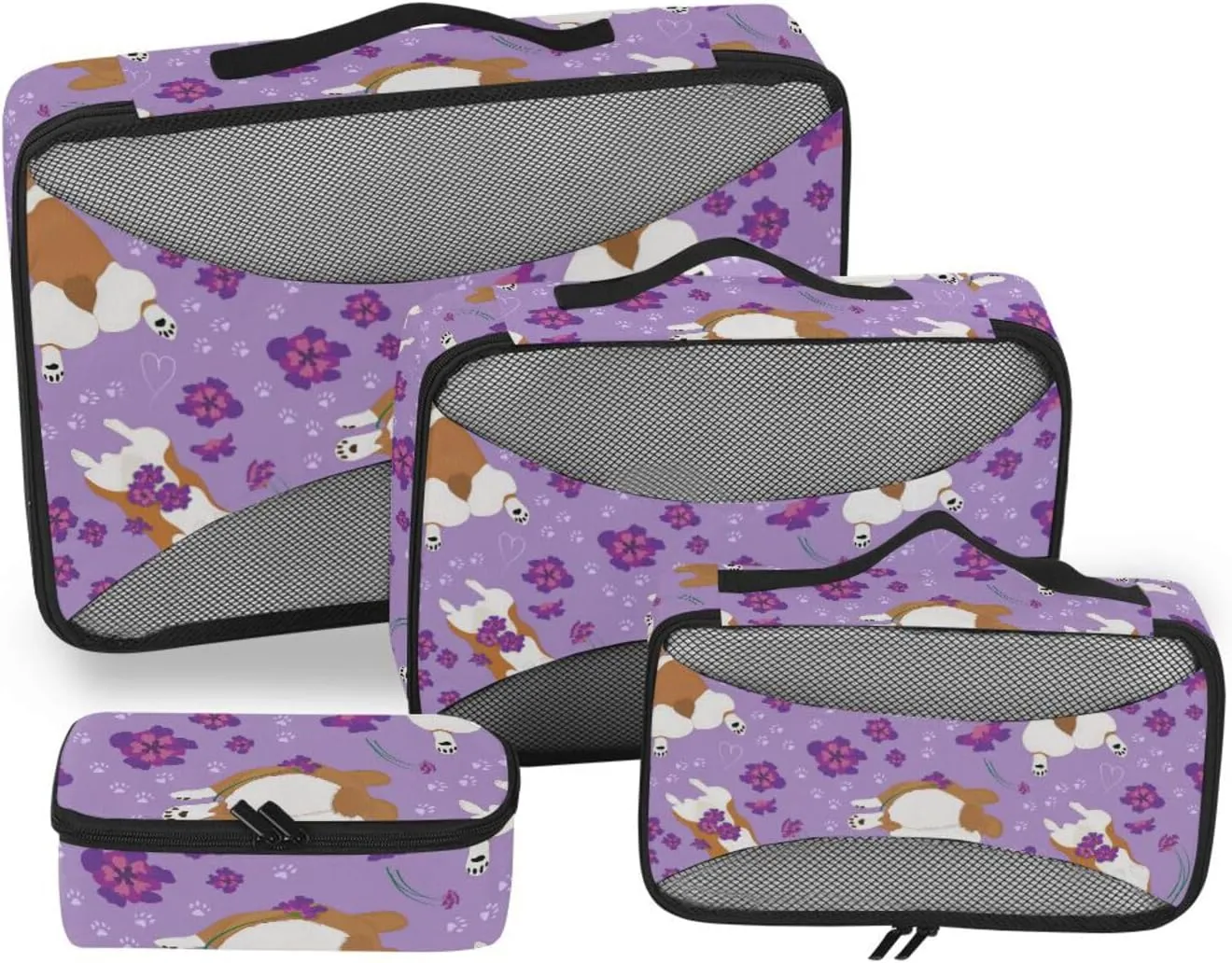 Travel Packing Cubes 4 Set Luggage Organizer Bags Packing Cubes for Luggage Packimg Cubes Cute Dog