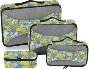 Travel Packing Cubes 4 Set Luggage Packing Cubes Packing Cubes for Travel Women Packing Cuves Tennis Fruits