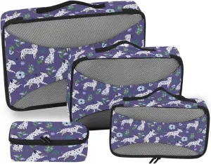 Travel Packing Cubes 4 Set Suitcase Organizer Travel Cubes for Luggage Packing Cubed Cute Dalmatian Dogs
