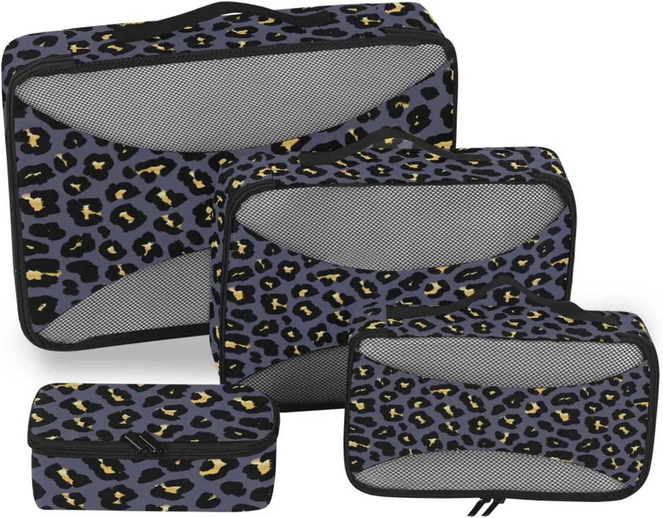 Travel Packing Cubes Set of 4 Luggage Organizer Bags Packing Cubes Travel Pqcking Cubes Leopard Print