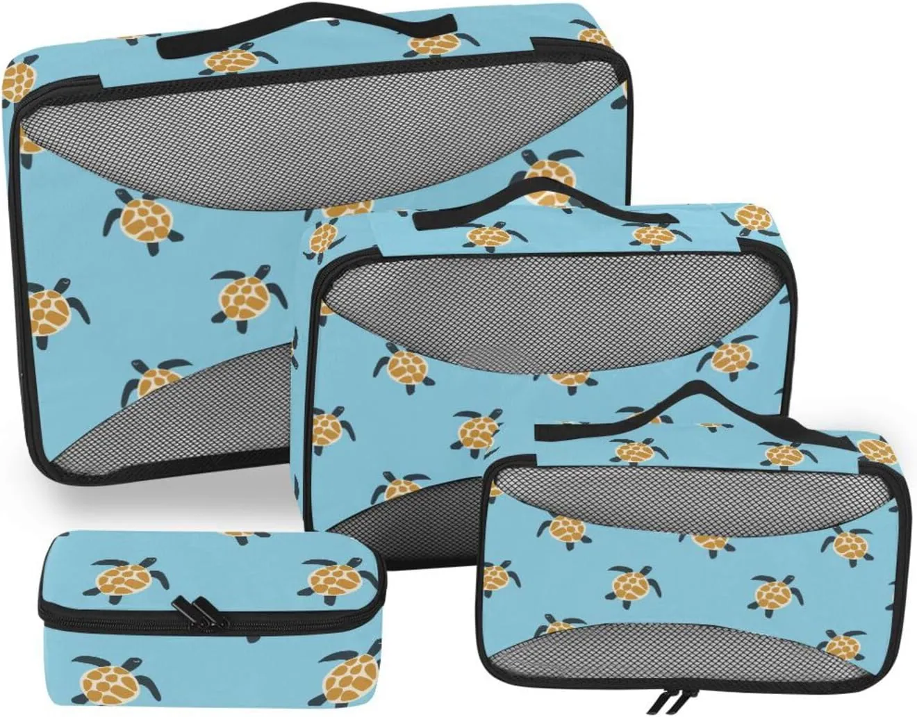 Travel Packing Cubes Set of 4 Luggage Organizers for Suitcase Luggage Packing Cubes for Travel Packing Cubed Sea Turtles