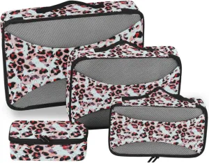 Travel Packing Cubes Set of 4 Luggage Packing Cubes Packing Cubes for Luggage Packing Cubea Leopard Tie Dye