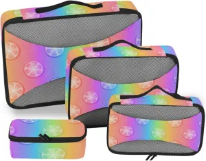 Travel Packing Cubes Set of 4 Luggage Packing Cubes Packing Cubes for Travel Women Packing Cubed Gradient Lemon