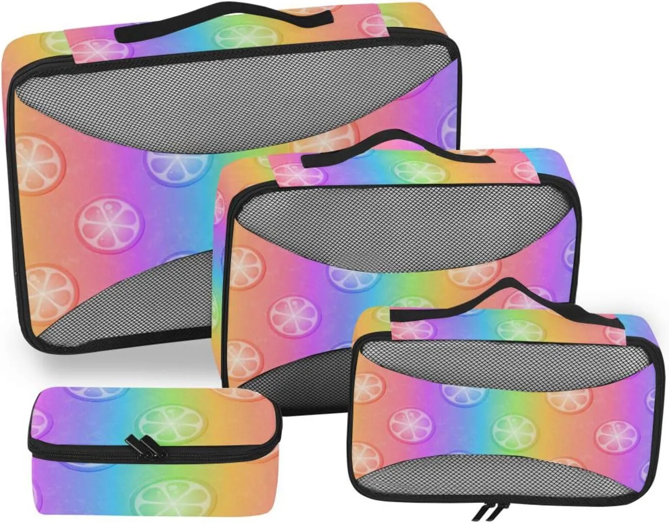 Travel Packing Cubes Set of 4 Luggage Packing Cubes Packing Cubes for Travel Women Packing Cubed Gradient Lemon