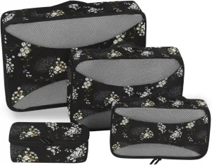 Travel Packing Organizers 4 Set Luggage Cubes for Packing Traveling Packing Cubes Packing Cunes Floral